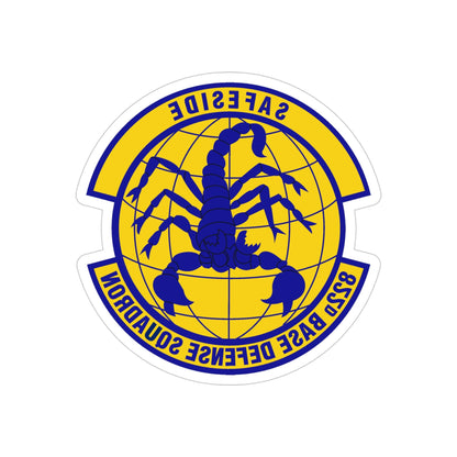 822 Base Defense Squadron ACC (U.S. Air Force) REVERSE PRINT Transparent STICKER-4" × 4"-The Sticker Space