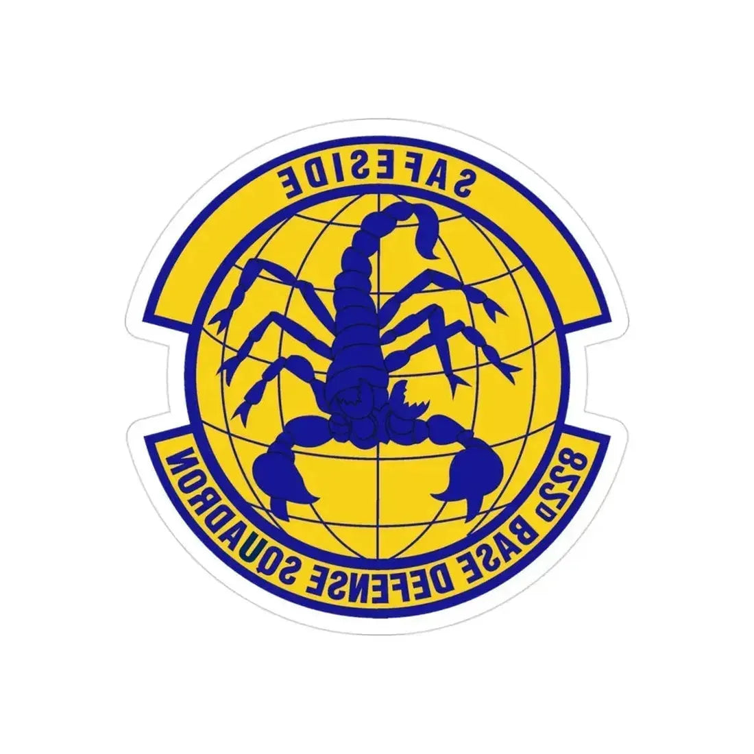 822 Base Defense Squadron ACC (U.S. Air Force) REVERSE PRINT Transparent Die-Cut STICKER 3 Inch Die-Cut Transparent - The Sticker Space