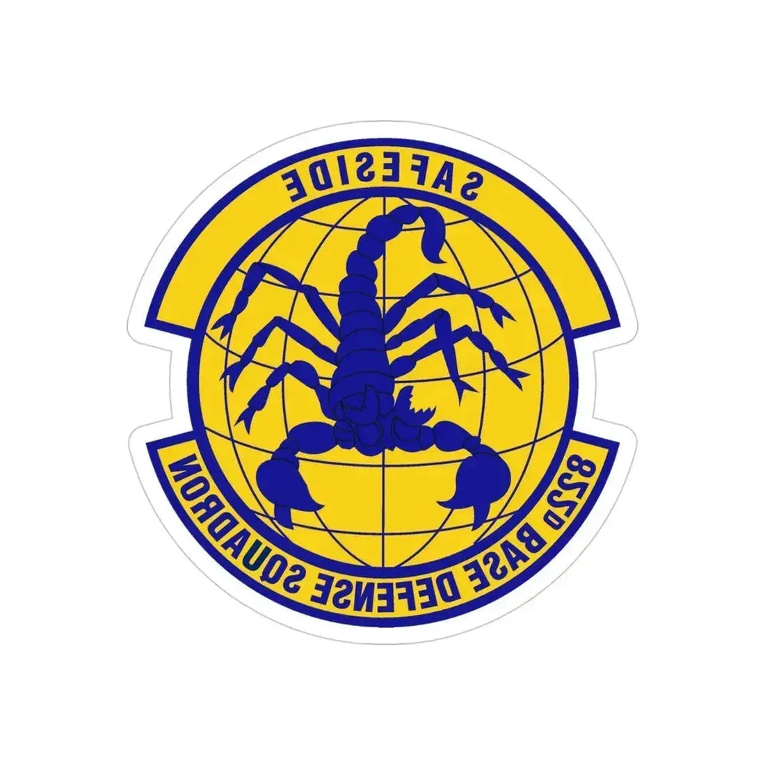 822 Base Defense Squadron ACC (U.S. Air Force) REVERSE PRINT Transparent Die-Cut STICKER 4 Inch Die-Cut Transparent - The Sticker Space