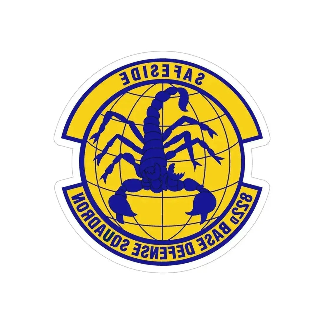 822 Base Defense Squadron ACC (U.S. Air Force) REVERSE PRINT Transparent Die-Cut STICKER 5 Inch Die-Cut Transparent - The Sticker Space
