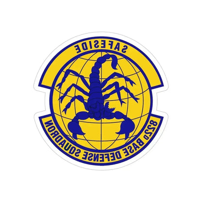 822 Base Defense Squadron ACC (U.S. Air Force) REVERSE PRINT Transparent Die-Cut STICKER 5 Inch Die-Cut Transparent - The Sticker Space