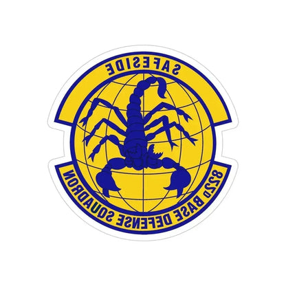 822 Base Defense Squadron ACC (U.S. Air Force) REVERSE PRINT Transparent Die-Cut STICKER 6 Inch Die-Cut Transparent - The Sticker Space