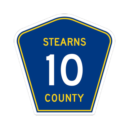 Stearns County Route 10 (Minnesota) (Road Sign) STICKER Vinyl Kiss-Cut Decal