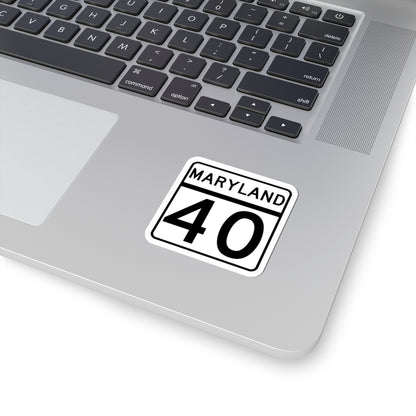 MD Route 40 (Maryland) (Road Sign) STICKER Vinyl Kiss-Cut Decal