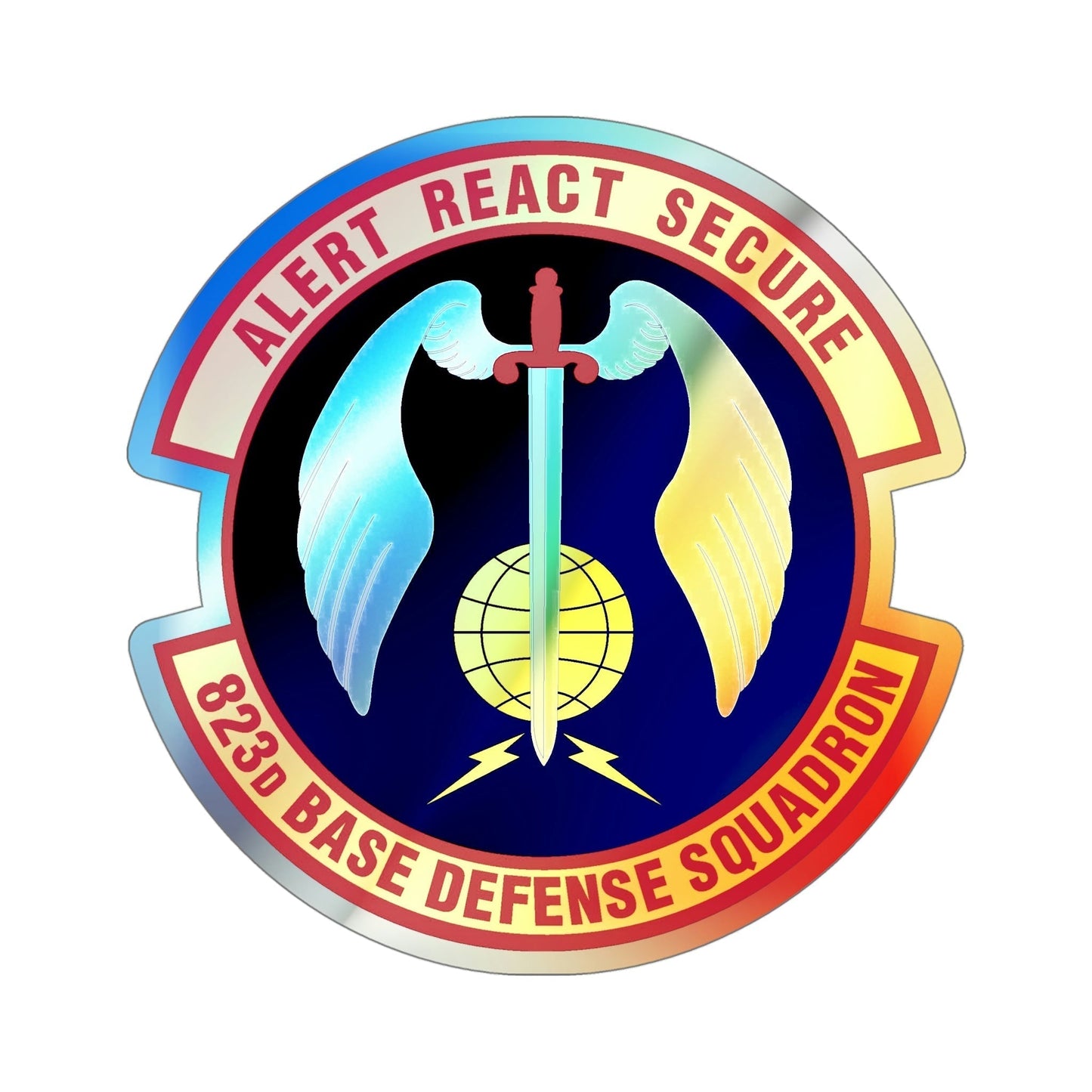 823 Base Defense Squadron ACC (U.S. Air Force) Holographic STICKER Die-Cut Vinyl Decal-5 Inch-The Sticker Space