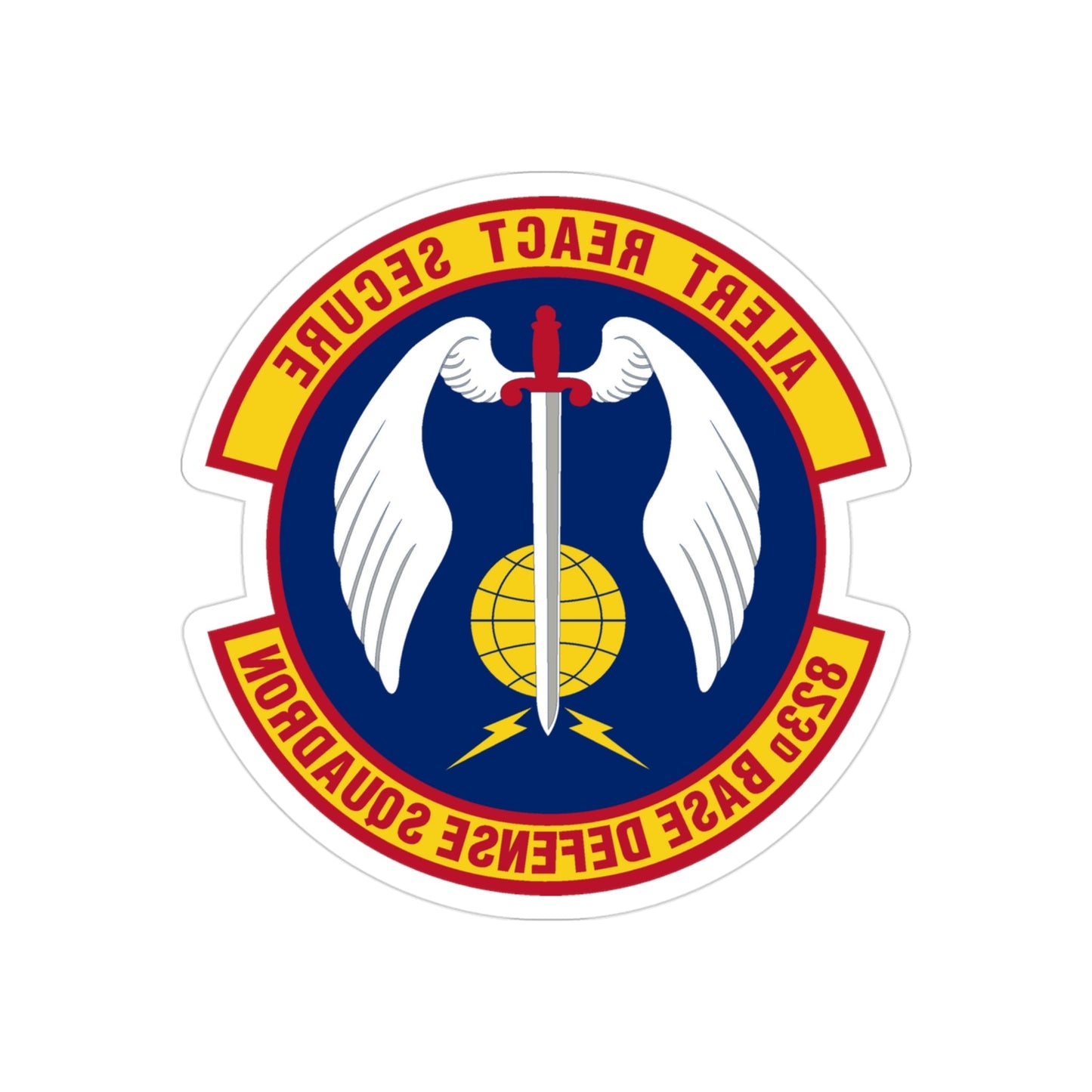 823 Base Defense Squadron ACC (U.S. Air Force) REVERSE PRINT Transparent STICKER-3 Inch-The Sticker Space