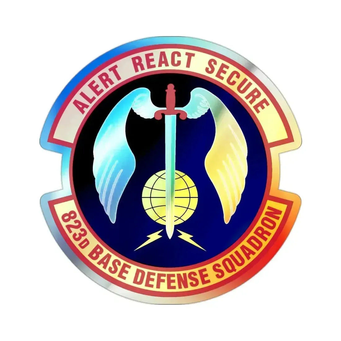 823 Base Defense Squadron ACC (U.S. Air Force) Holographic STICKER Die-Cut Vinyl Decal - The Sticker Space