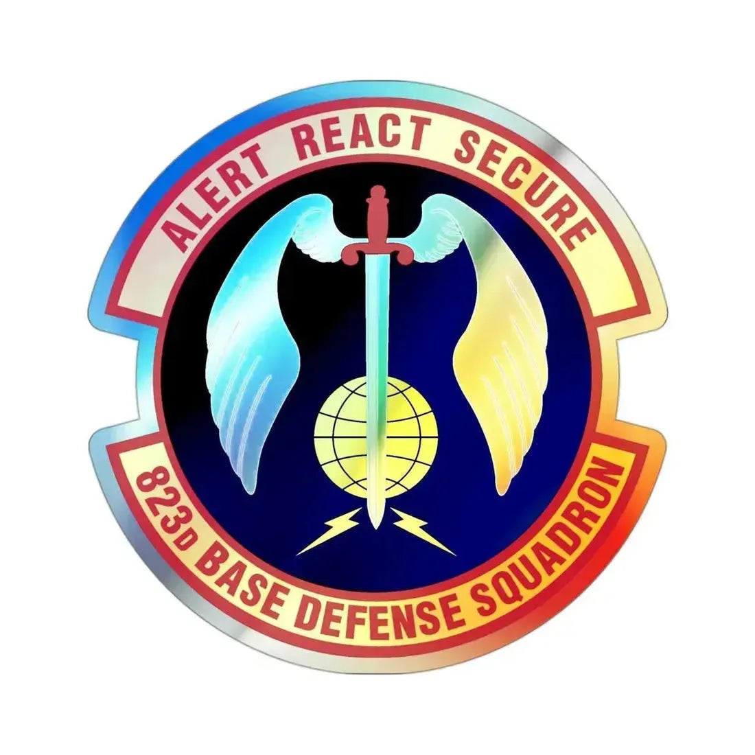 823 Base Defense Squadron ACC (U.S. Air Force) Holographic STICKER Die-Cut Vinyl Decal - The Sticker Space