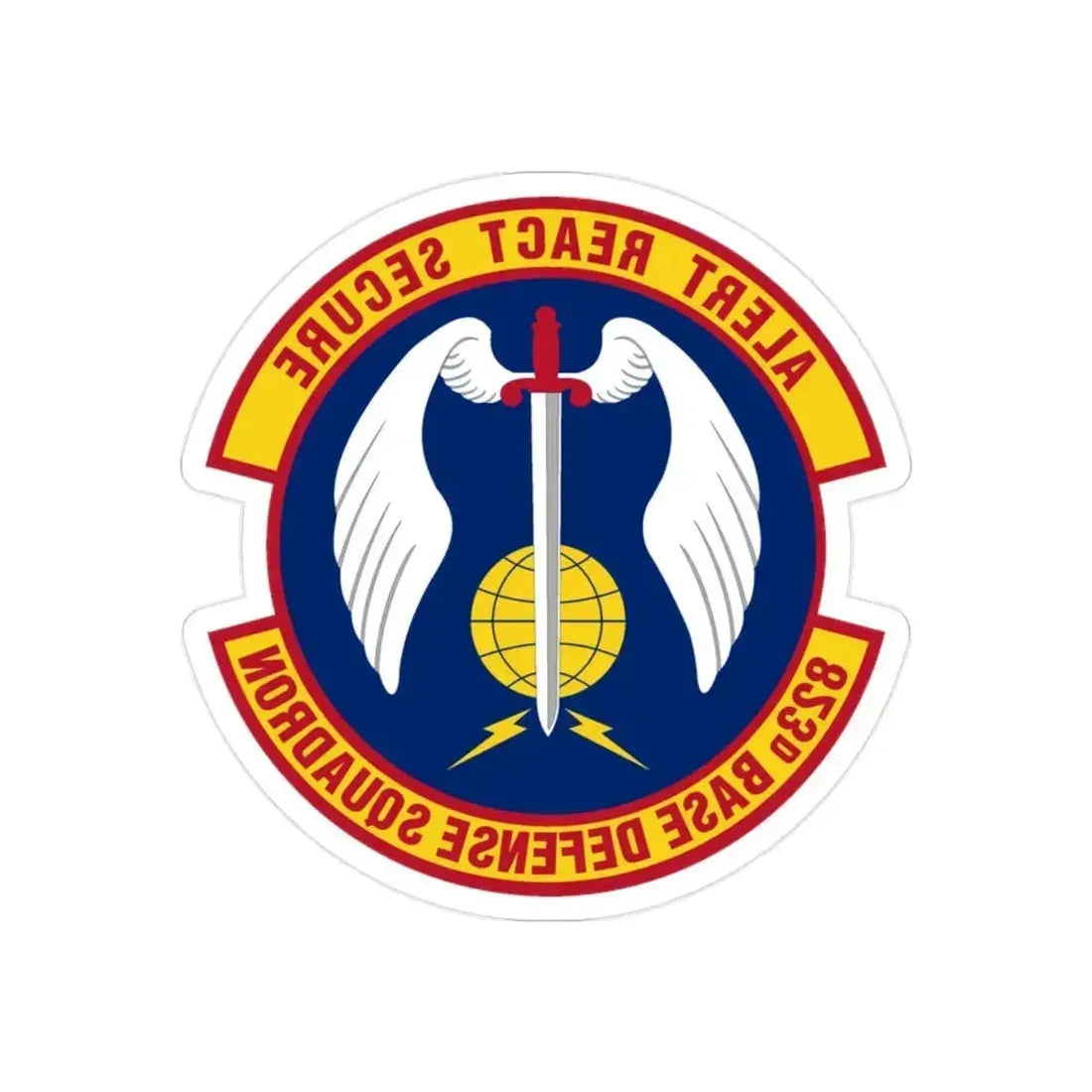 823 Base Defense Squadron ACC (U.S. Air Force) REVERSE PRINT Transparent Die-Cut STICKER 2 Inch Die-Cut Transparent - The Sticker Space