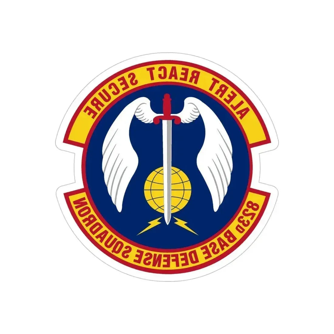 823 Base Defense Squadron ACC (U.S. Air Force) REVERSE PRINT Transparent Die-Cut STICKER 5 Inch Die-Cut Transparent - The Sticker Space