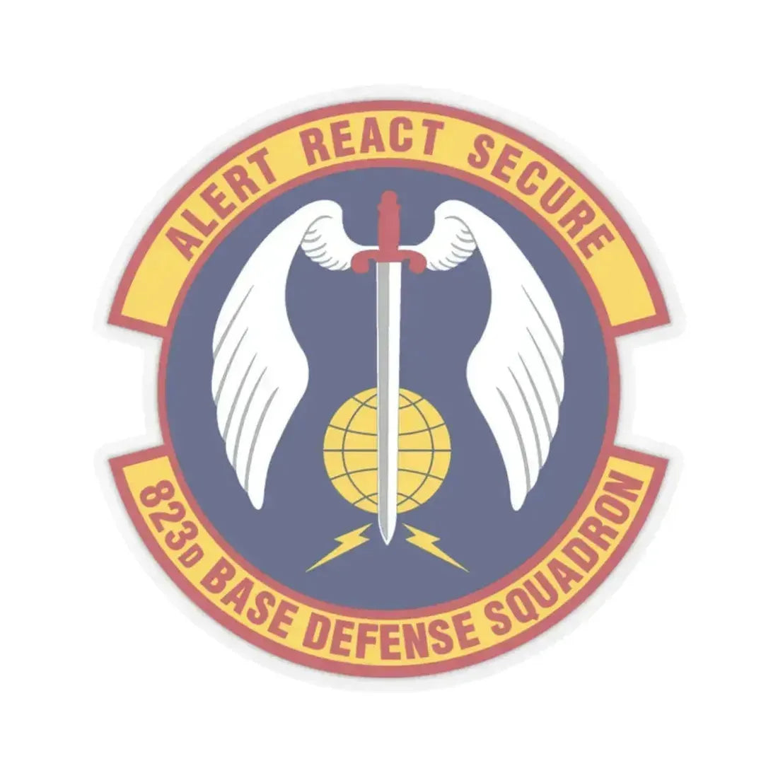 823 Base Defense Squadron ACC (U.S. Air Force) STICKER Vinyl Kiss-Cut Decal 2 Inch Transparent - The Sticker Space