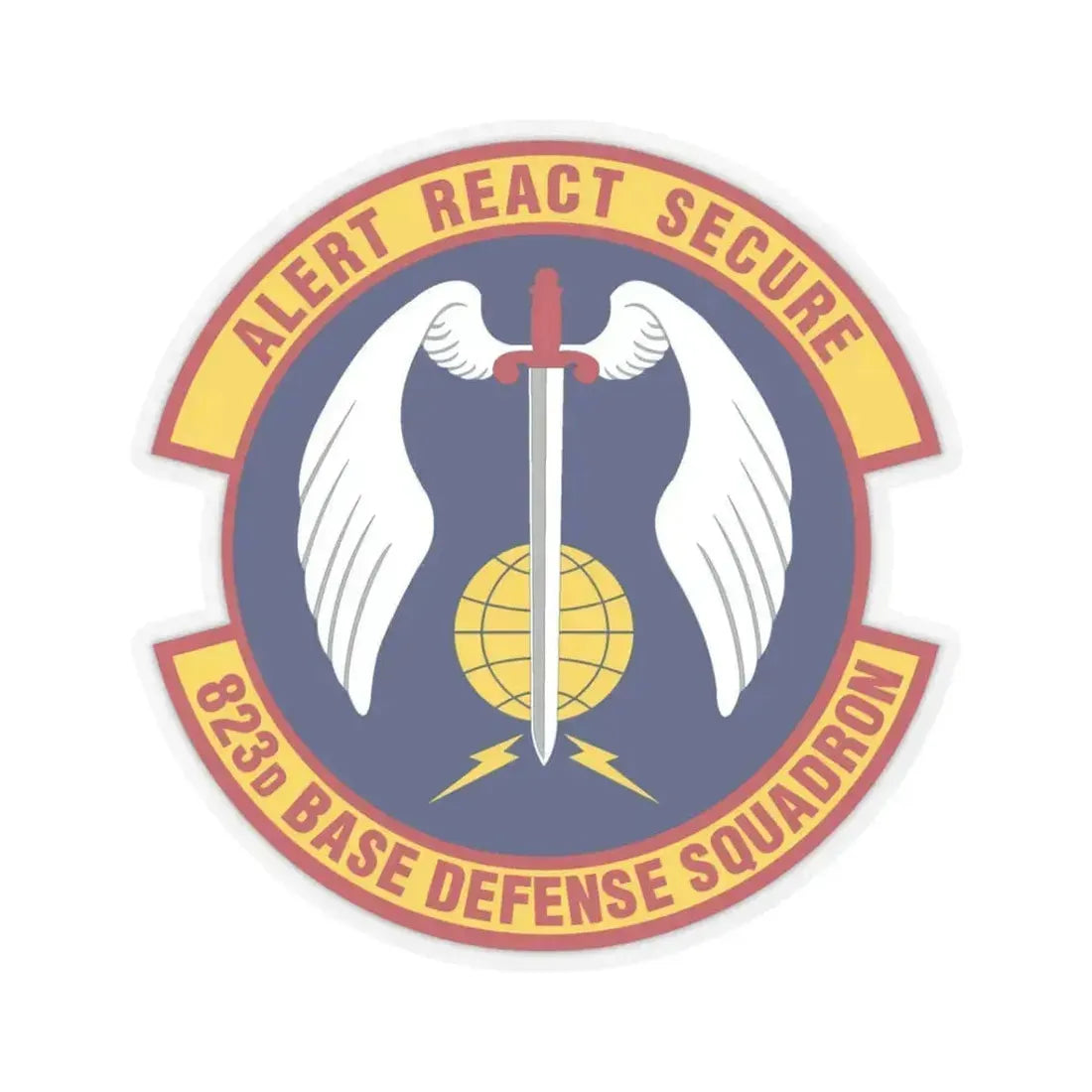 823 Base Defense Squadron ACC (U.S. Air Force) STICKER Vinyl Kiss-Cut Decal 3 Inch Transparent - The Sticker Space