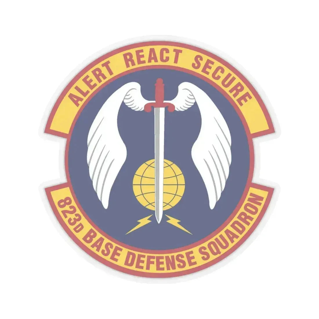 823 Base Defense Squadron ACC (U.S. Air Force) STICKER Vinyl Kiss-Cut Decal 6 Inch Transparent - The Sticker Space
