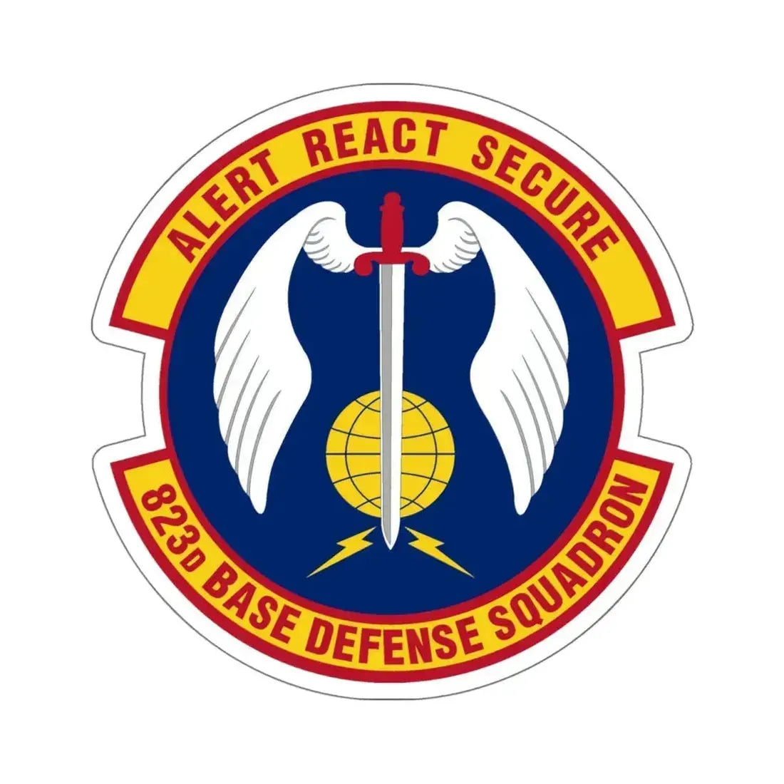 823 Base Defense Squadron ACC (U.S. Air Force) STICKER Vinyl Kiss-Cut Decal 6 Inch White - The Sticker Space