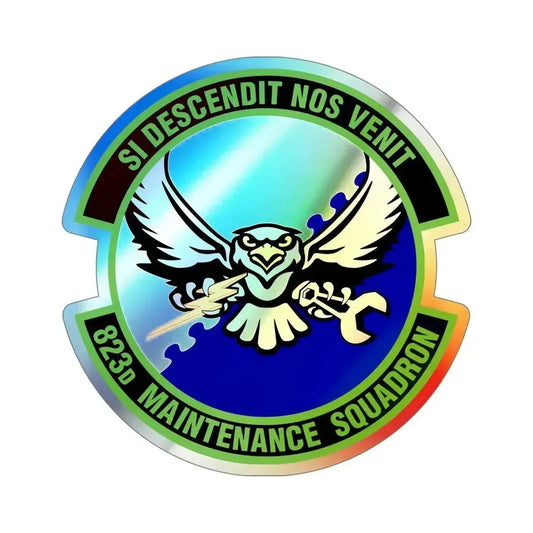 823 Maintenance Squadron (U.S. Air Force) Holographic STICKER Die-Cut Vinyl Decal 6 Inch Holographic - The Sticker Space