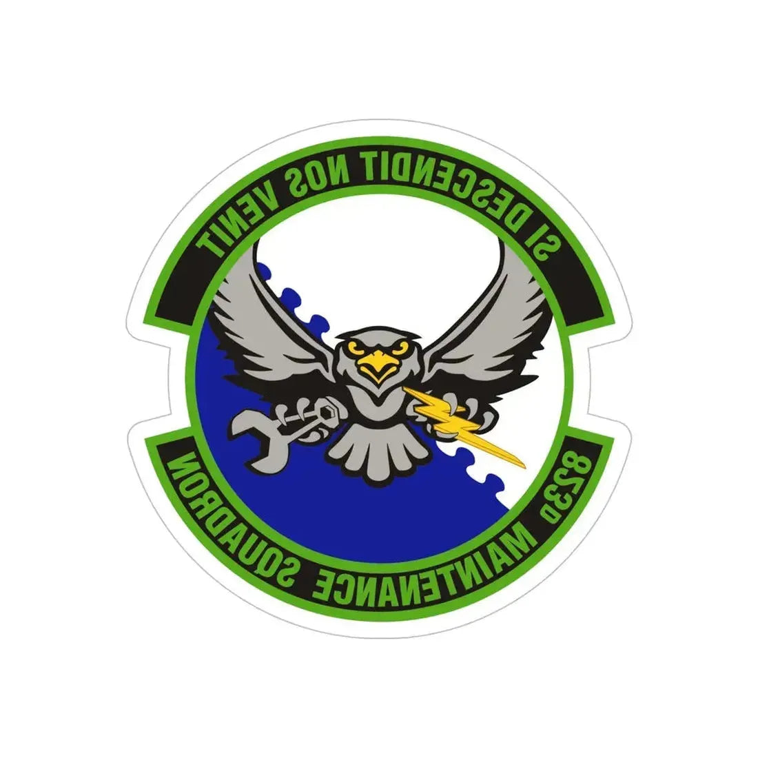 823 Maintenance Squadron (U.S. Air Force) REVERSE PRINT Transparent Die-Cut STICKER - The Sticker Space
