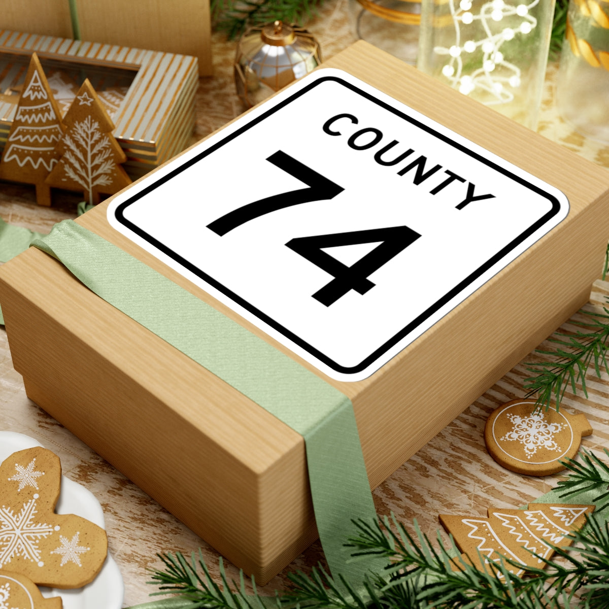 County 74 square (Minnesota) (Road Sign) STICKER Vinyl Kiss-Cut Decal