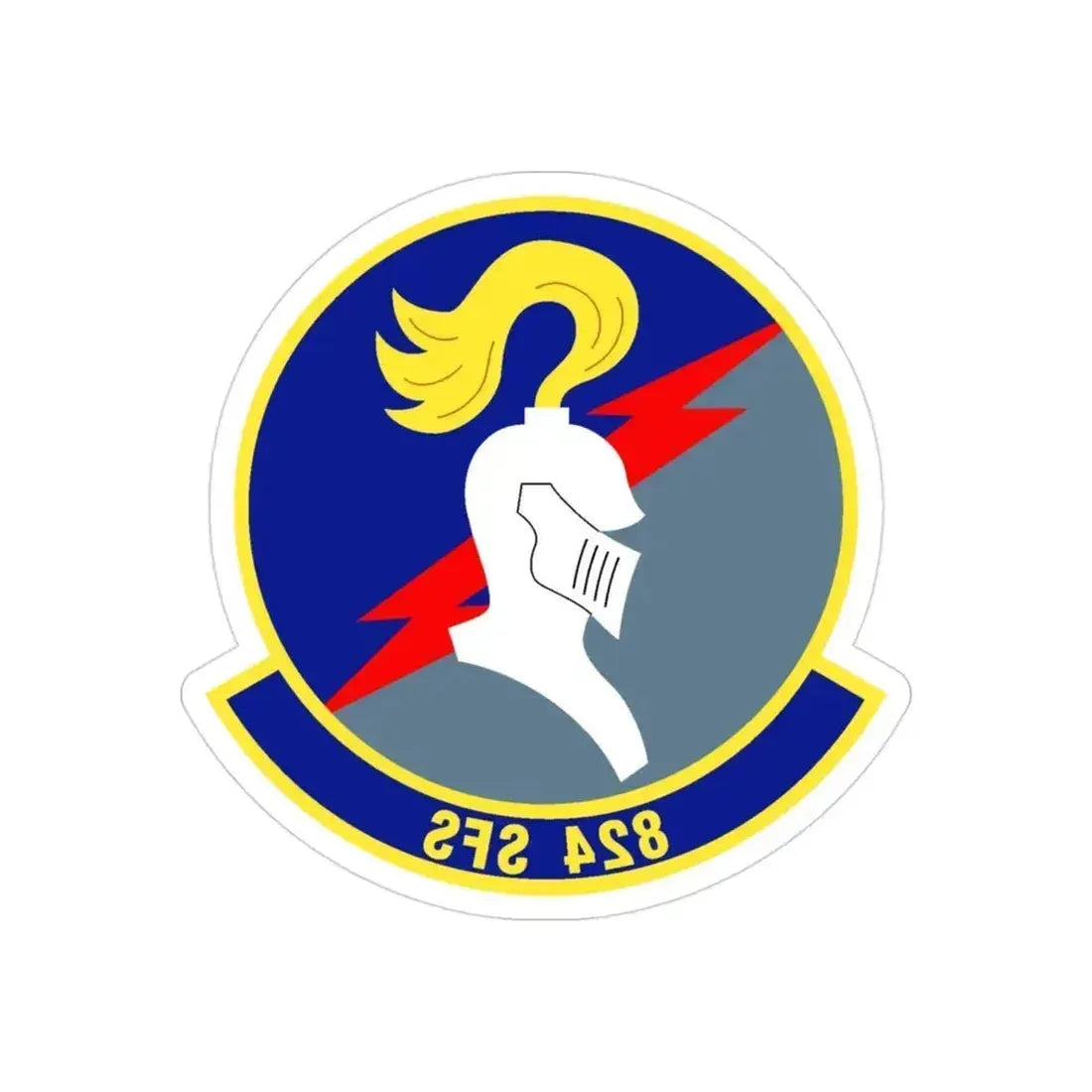 824th Security Forces Squadron (U.S. Air Force) REVERSE PRINT Transparent Die-Cut STICKER 3 Inch Die-Cut Transparent - The Sticker Space