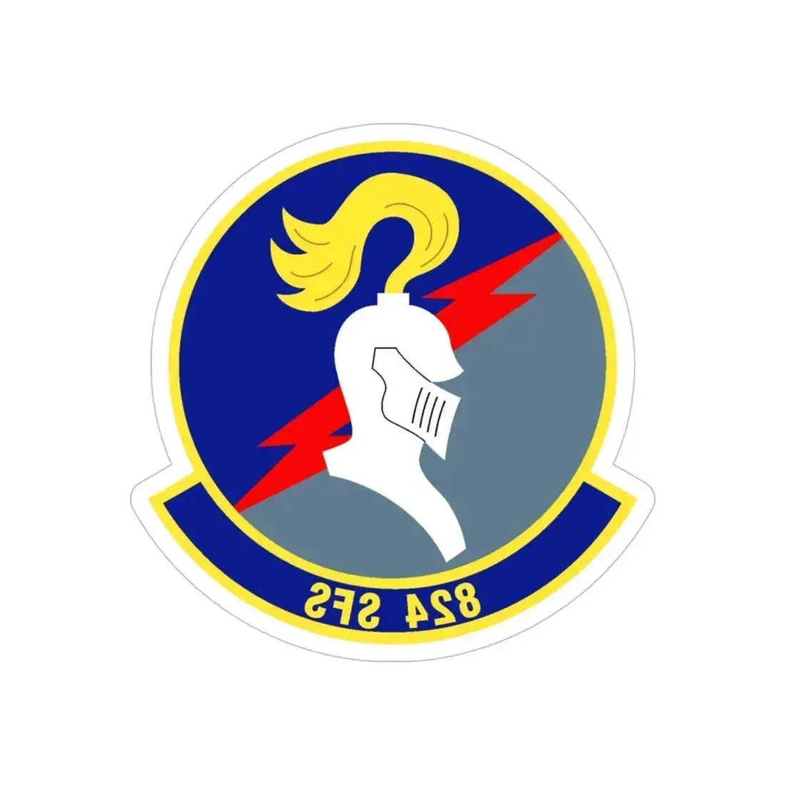 824th Security Forces Squadron (U.S. Air Force) REVERSE PRINT Transparent Die-Cut STICKER 5 Inch Die-Cut Transparent - The Sticker Space