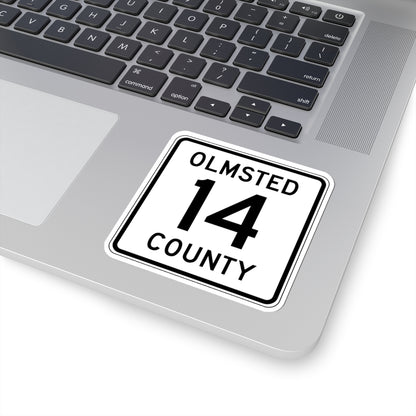 Olmsted County Route 14 (Minnesota) (Road Sign) STICKER Vinyl Kiss-Cut Decal