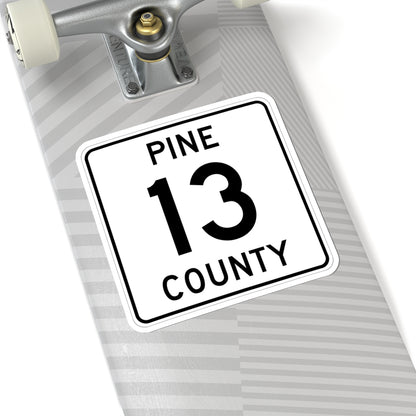 Pine County Route 13 MN (Minnesota) (Road Sign) STICKER Vinyl Kiss-Cut Decal