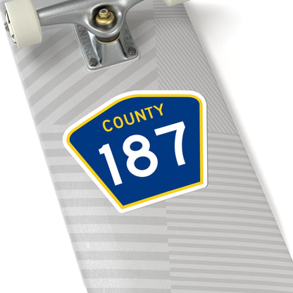 County 187 MN (Minnesota) (Road Sign) STICKER Vinyl Kiss-Cut Decal