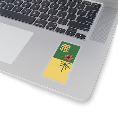 Flag-map of Saskatchewan (Canada) STICKER Vinyl Kiss-Cut Decal