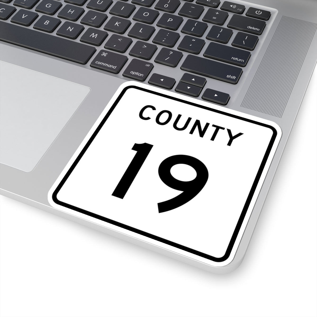 County 19 square (Minnesota) (Road Sign) STICKER Vinyl Kiss-Cut Decal