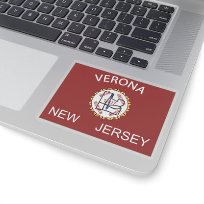 Flag of Verona, New Jersey - STICKER Vinyl Kiss-Cut Decal