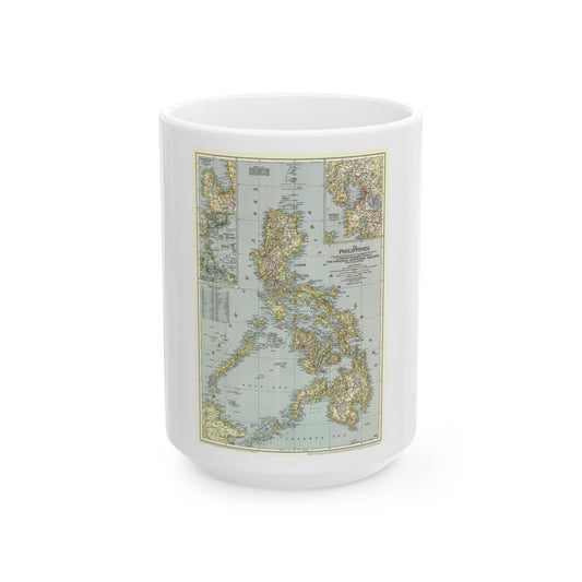 Philippines, The (1945) (Map) White Coffee Mug-15oz-The Sticker Space