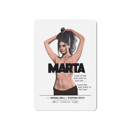 MARTA 1971 Movie Poster - Refrigerator Magnet-3" x 3"-Die-Cut-1 pc-The Sticker Space