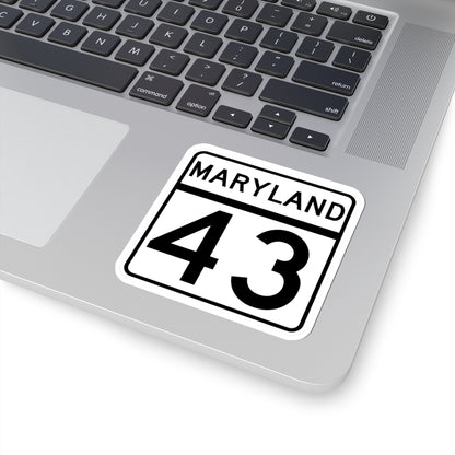 MD Route 43 (Maryland) (Road Sign) STICKER Vinyl Kiss-Cut Decal
