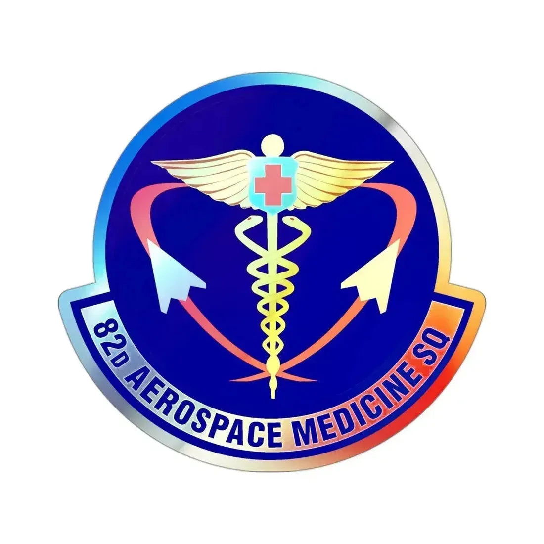 82d Aerospace Medicine Squadron (U.S. Air Force) Holographic STICKER Die-Cut Vinyl Decal 3 Inch Holographic - The Sticker Space