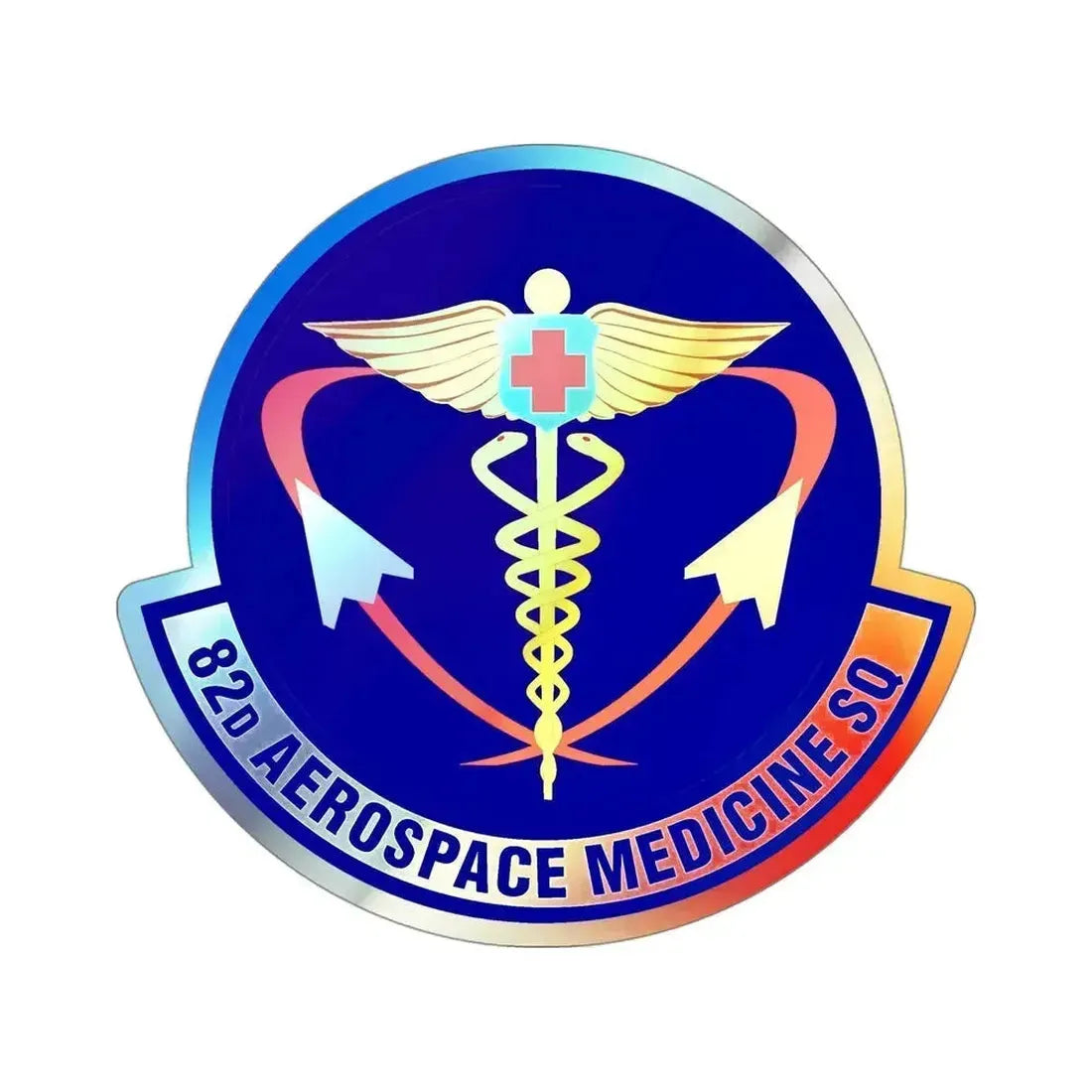 82d Aerospace Medicine Squadron (U.S. Air Force) Holographic STICKER Die-Cut Vinyl Decal 4 Inch Holographic - The Sticker Space