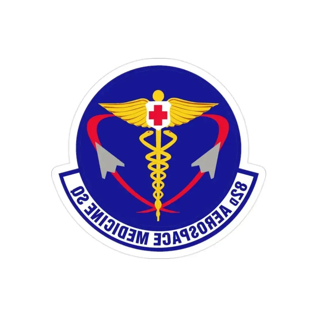 82d Aerospace Medicine Squadron (U.S. Air Force) REVERSE PRINT Transparent Die-Cut STICKER 2 Inch Die-Cut Transparent - The Sticker Space