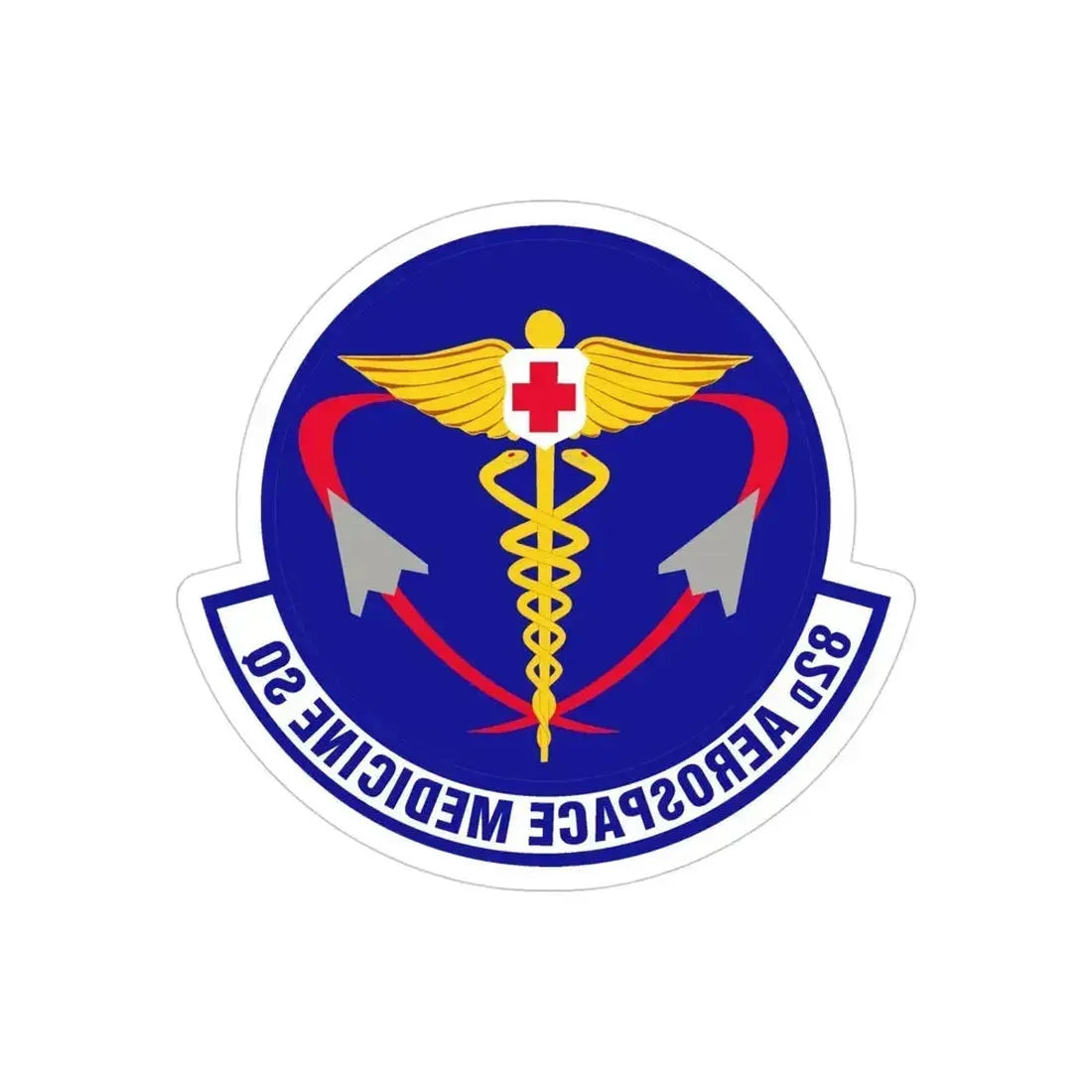 82d Aerospace Medicine Squadron (U.S. Air Force) REVERSE PRINT Transparent Die-Cut STICKER 4 Inch Die-Cut Transparent - The Sticker Space
