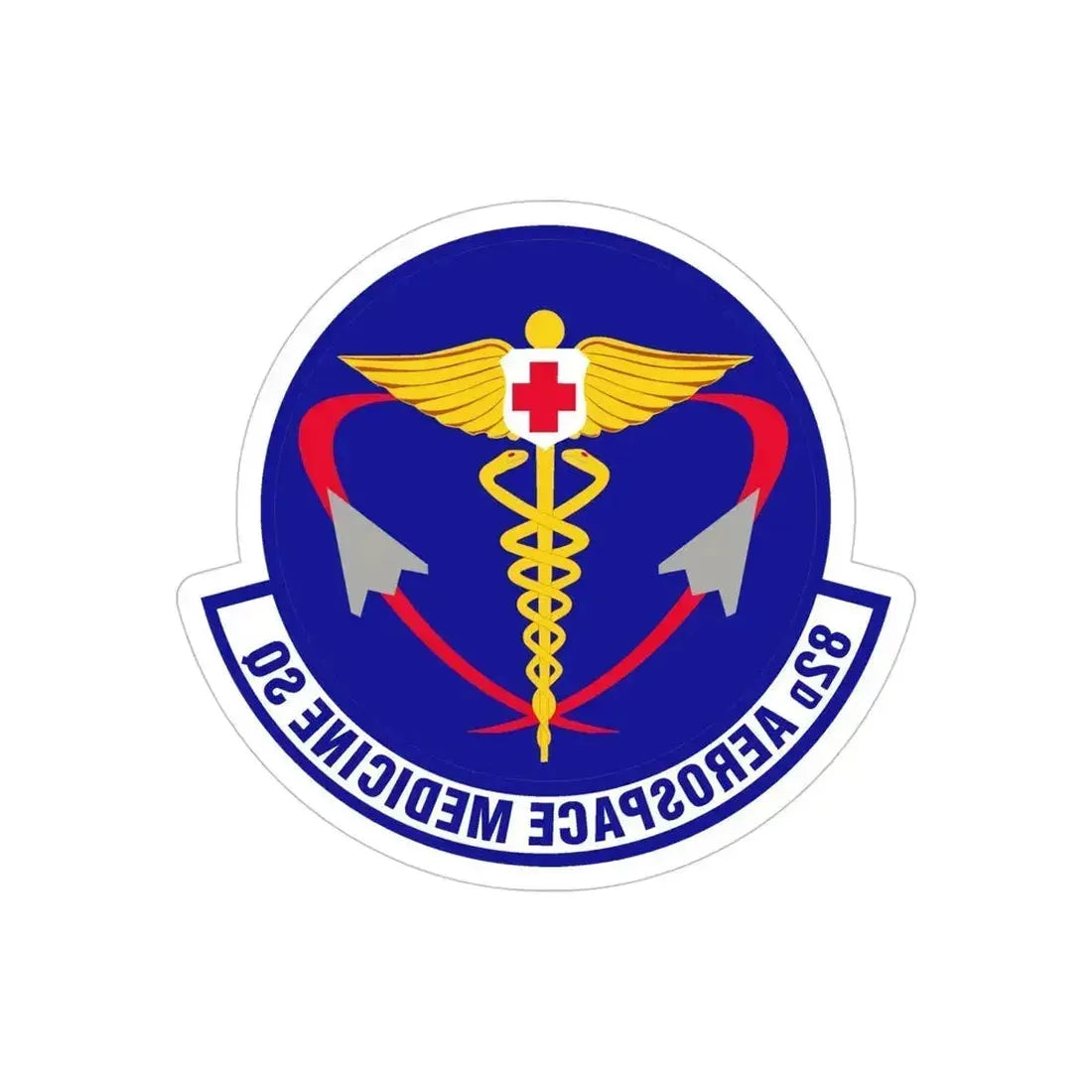 82d Aerospace Medicine Squadron (U.S. Air Force) REVERSE PRINT Transparent Die-Cut STICKER 5 Inch Die-Cut Transparent - The Sticker Space