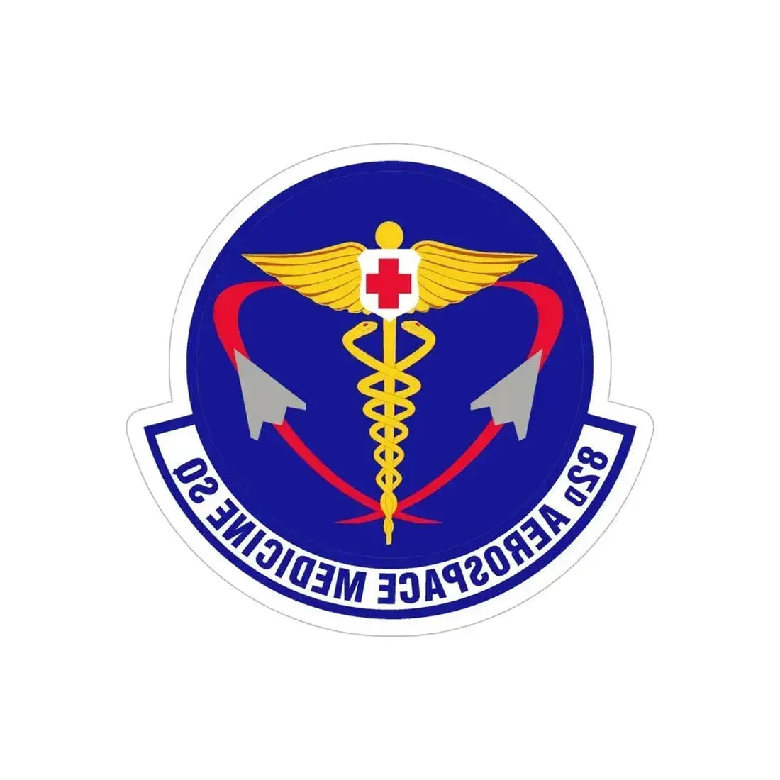 82d Aerospace Medicine Squadron (U.S. Air Force) REVERSE PRINT Transparent Die-Cut STICKER 6 Inch Die-Cut Transparent - The Sticker Space