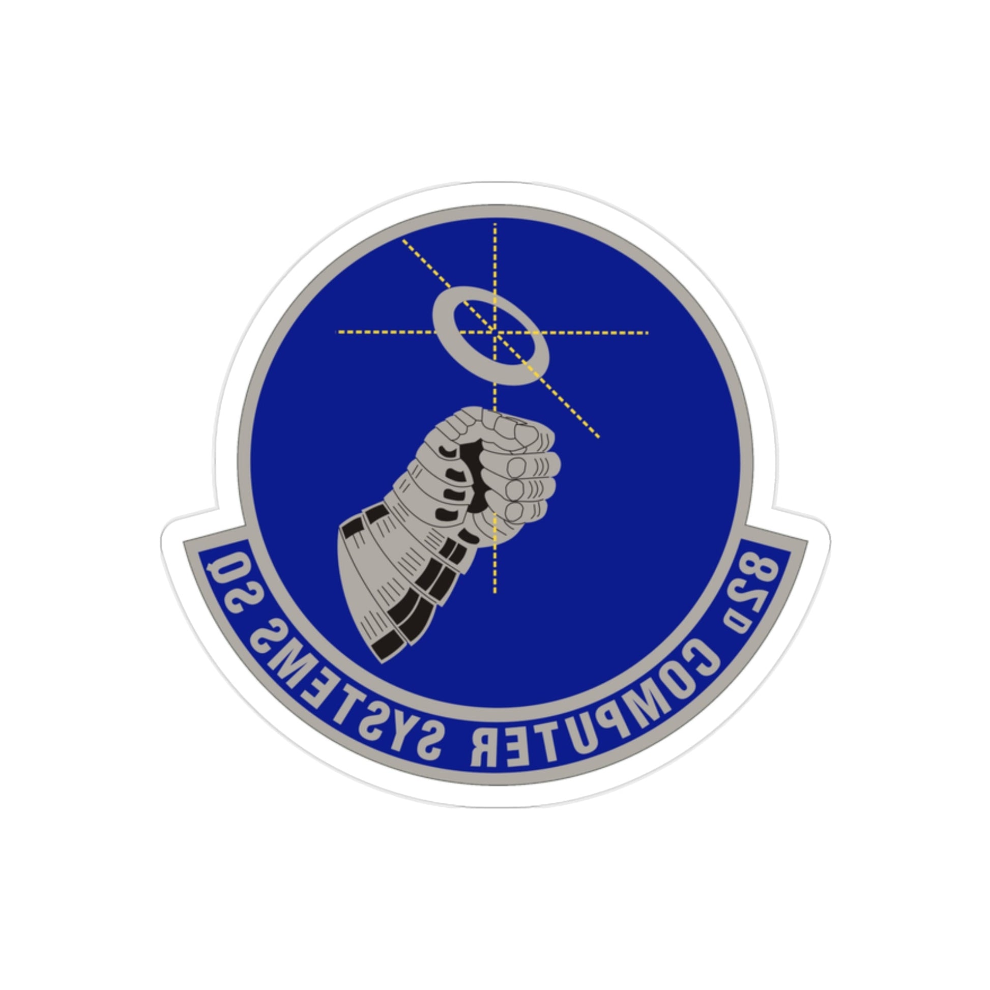 82d Computer Systems Squadron (U.S. Air Force) REVERSE PRINT Transparent STICKER-2" × 2"-The Sticker Space