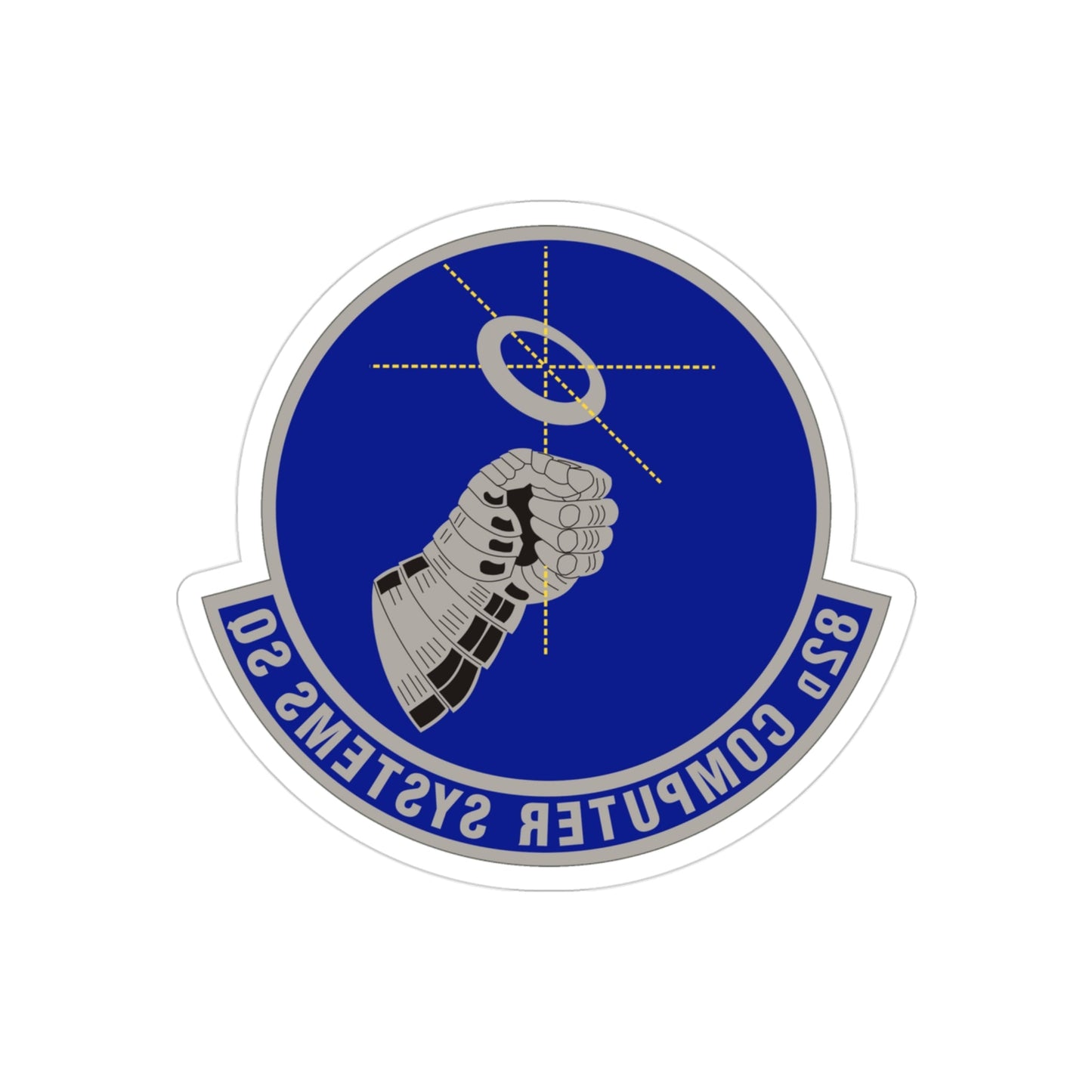 82d Computer Systems Squadron (U.S. Air Force) REVERSE PRINT Transparent STICKER-3" × 3"-The Sticker Space