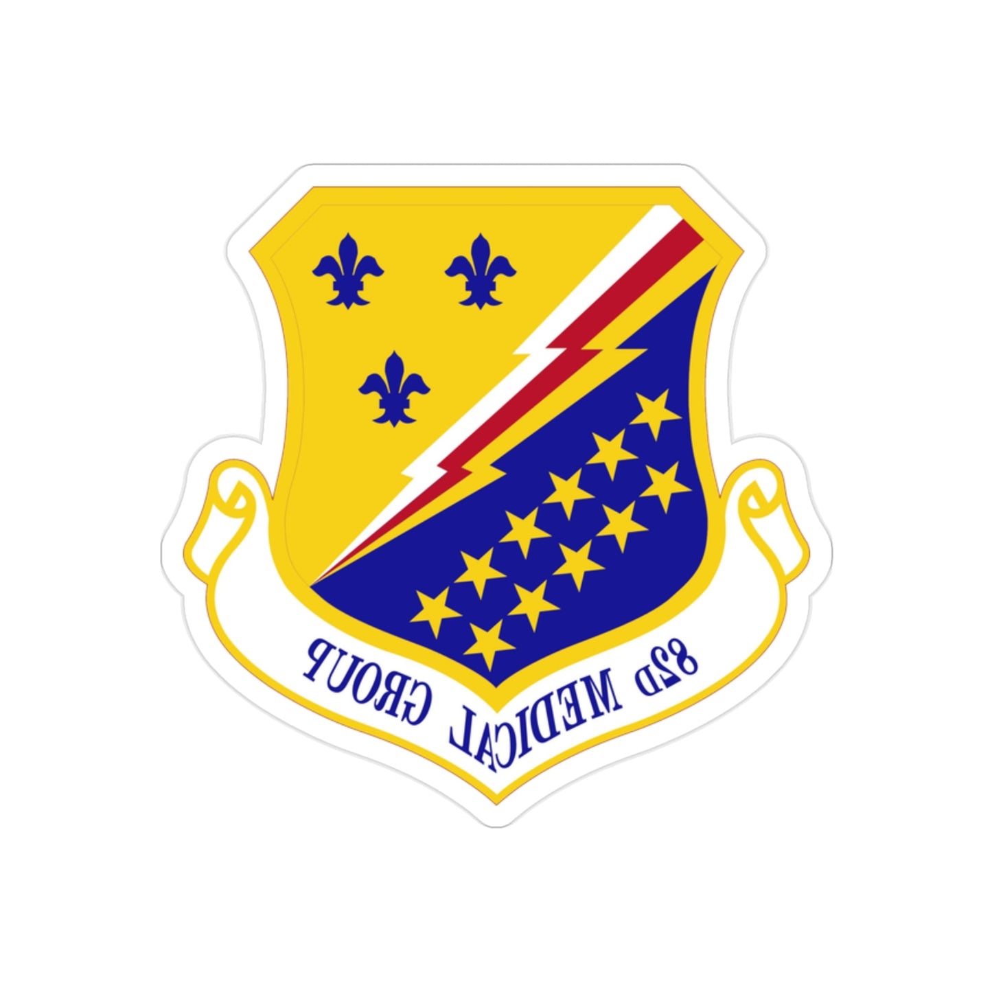 82d Medical Group (U.S. Air Force) REVERSE PRINT Transparent STICKER-2" × 2"-The Sticker Space