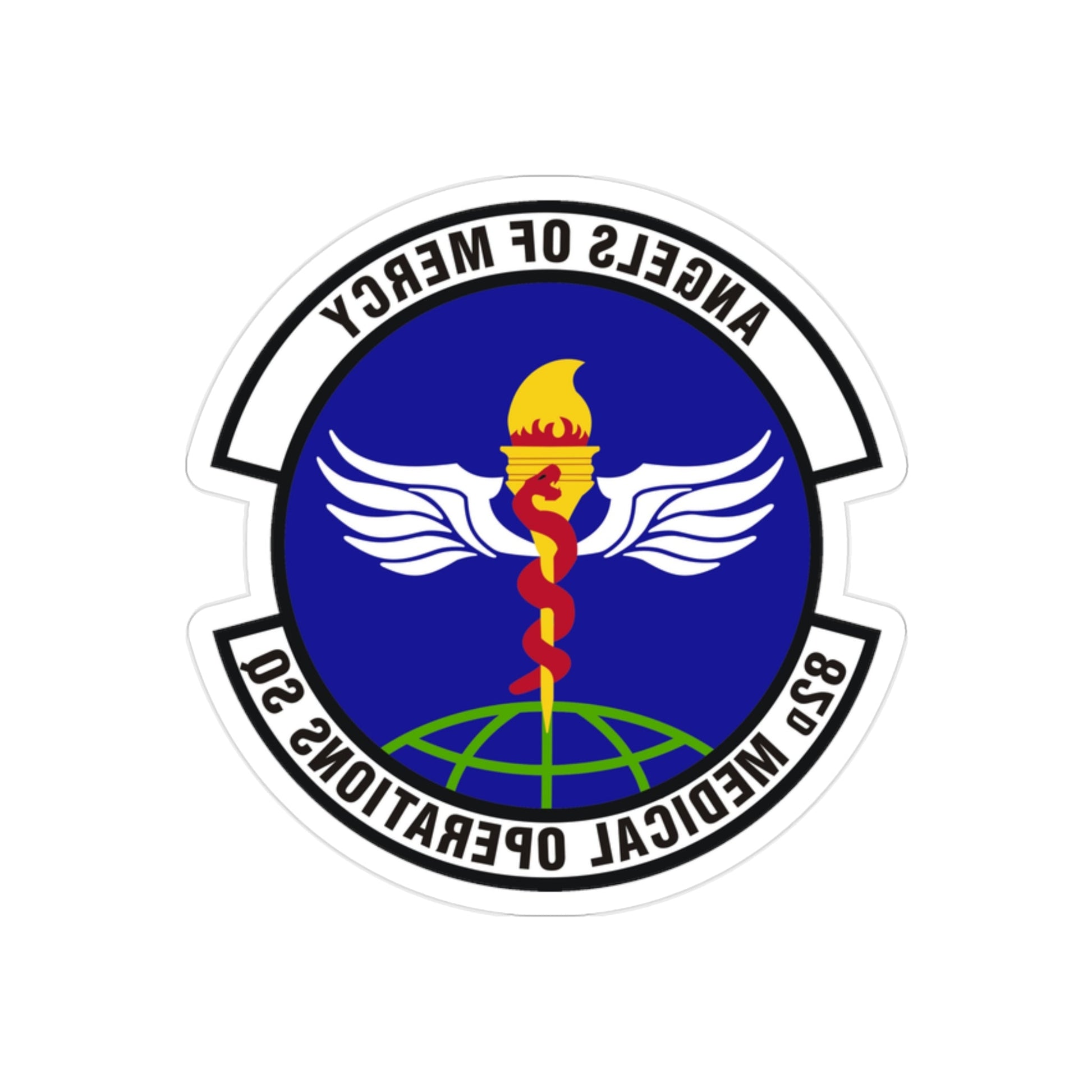 82d Medical Operations Squadron (U.S. Air Force) REVERSE PRINT Transparent STICKER-2" × 2"-The Sticker Space