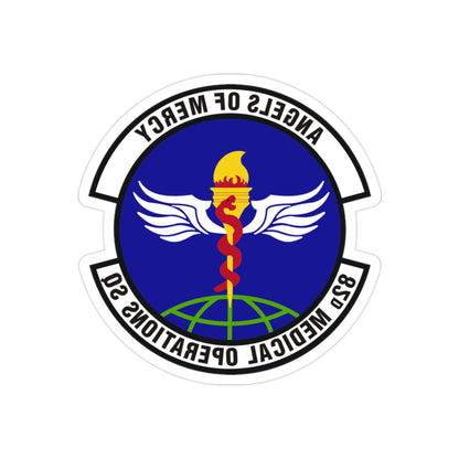 82d Medical Operations Squadron (U.S. Air Force) REVERSE PRINT Transparent STICKER-2" × 2"-The Sticker Space