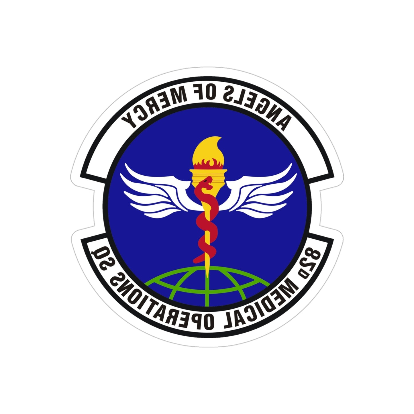 82d Medical Operations Squadron (U.S. Air Force) REVERSE PRINT Transparent STICKER-4" × 4"-The Sticker Space