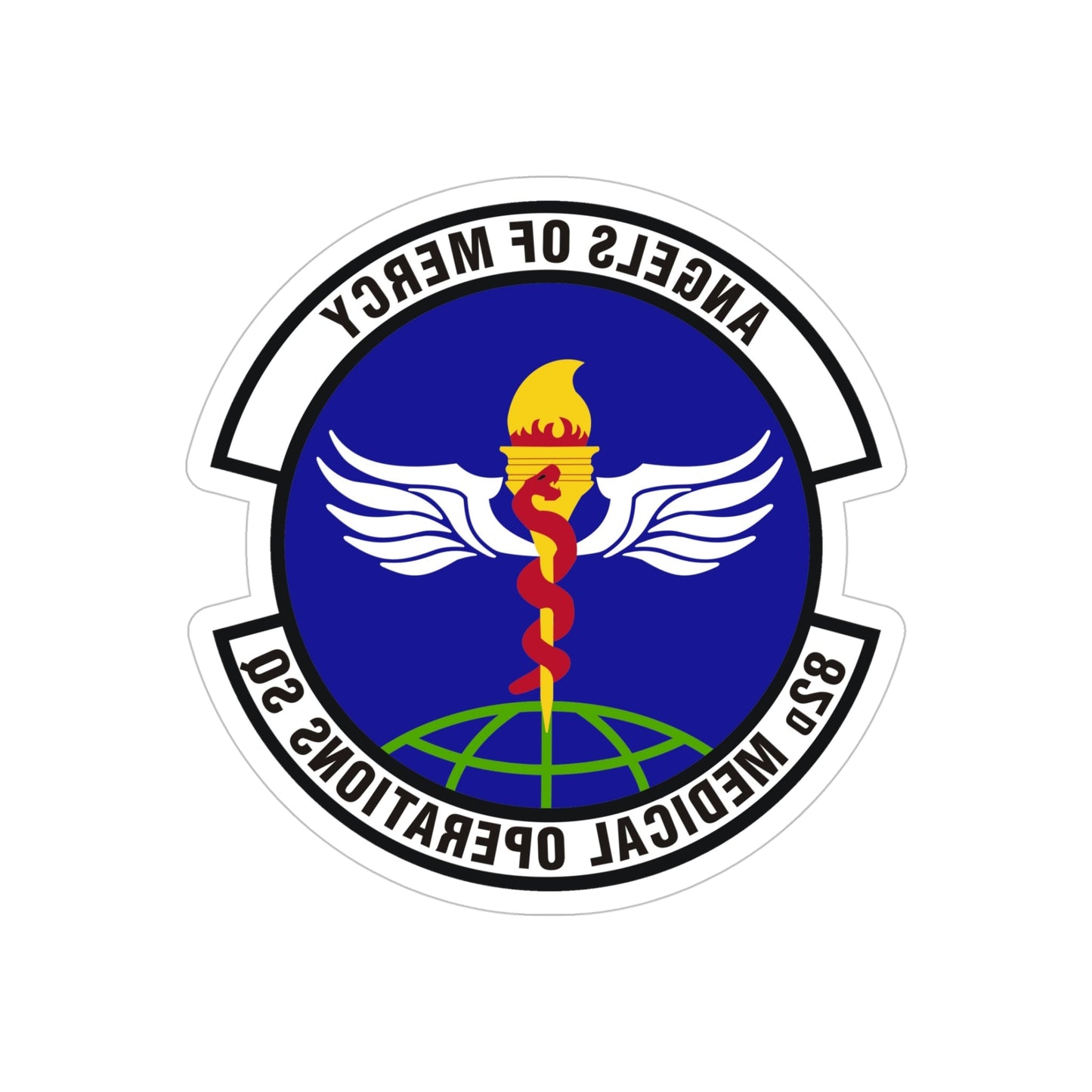 82d Medical Operations Squadron (U.S. Air Force) REVERSE PRINT Transparent STICKER-5" × 5"-The Sticker Space