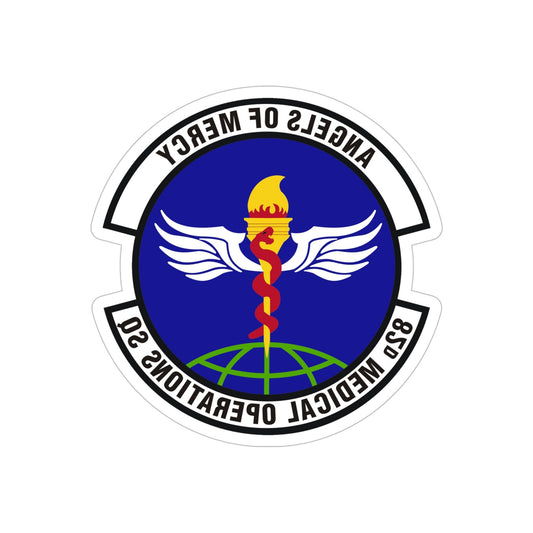 82d Medical Operations Squadron (U.S. Air Force) REVERSE PRINT Transparent STICKER-6" × 6"-The Sticker Space