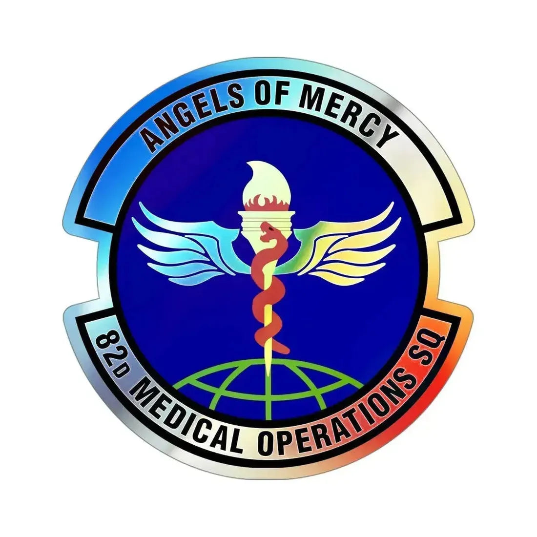 82d Medical Operations Squadron (U.S. Air Force) Holographic STICKER Die-Cut Vinyl Decal 4 Inch Holographic - The Sticker Space