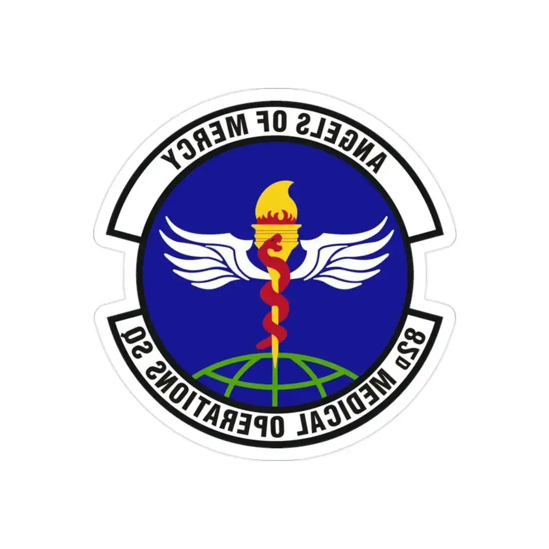 82d Medical Operations Squadron (U.S. Air Force) REVERSE PRINT Transparent Die-Cut STICKER 2 Inch Die-Cut Transparent - The Sticker Space