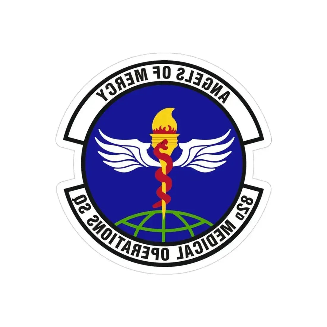 82d Medical Operations Squadron (U.S. Air Force) REVERSE PRINT Transparent Die-Cut STICKER 3 Inch Die-Cut Transparent - The Sticker Space