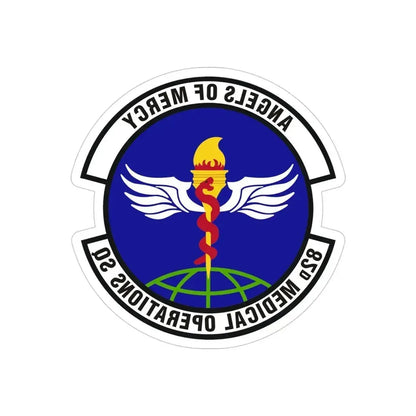 82d Medical Operations Squadron (U.S. Air Force) REVERSE PRINT Transparent Die-Cut STICKER 4 Inch Die-Cut Transparent - The Sticker Space